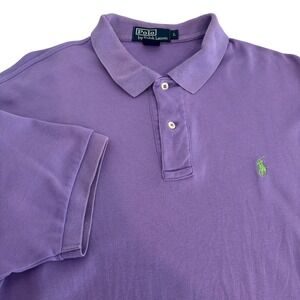 Polo Ralph Lauren Purple Short Sleeve Polo Shirt Mens L Pony Logo College School